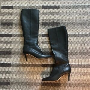 Jimmy Choo Black Leather Knee-High Boots